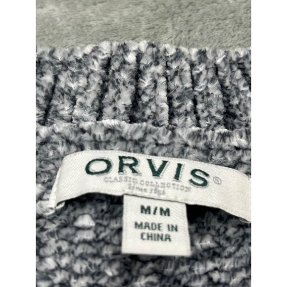 Orvis Womens Medium Gray Knit Classic Collection Sweater V-Neck Long Sleeve - Picture 3 of 11